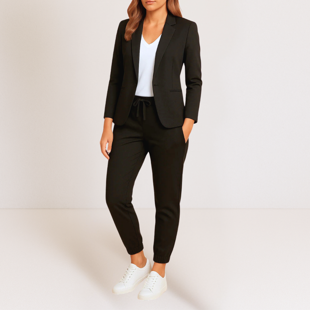 Ensemble tailleur deux pièces blazer et pantalon pour femme