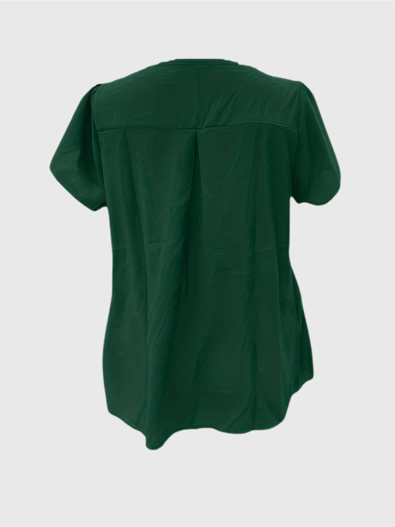Basha | Blouse à manches courtes à volants avec un seul bouton