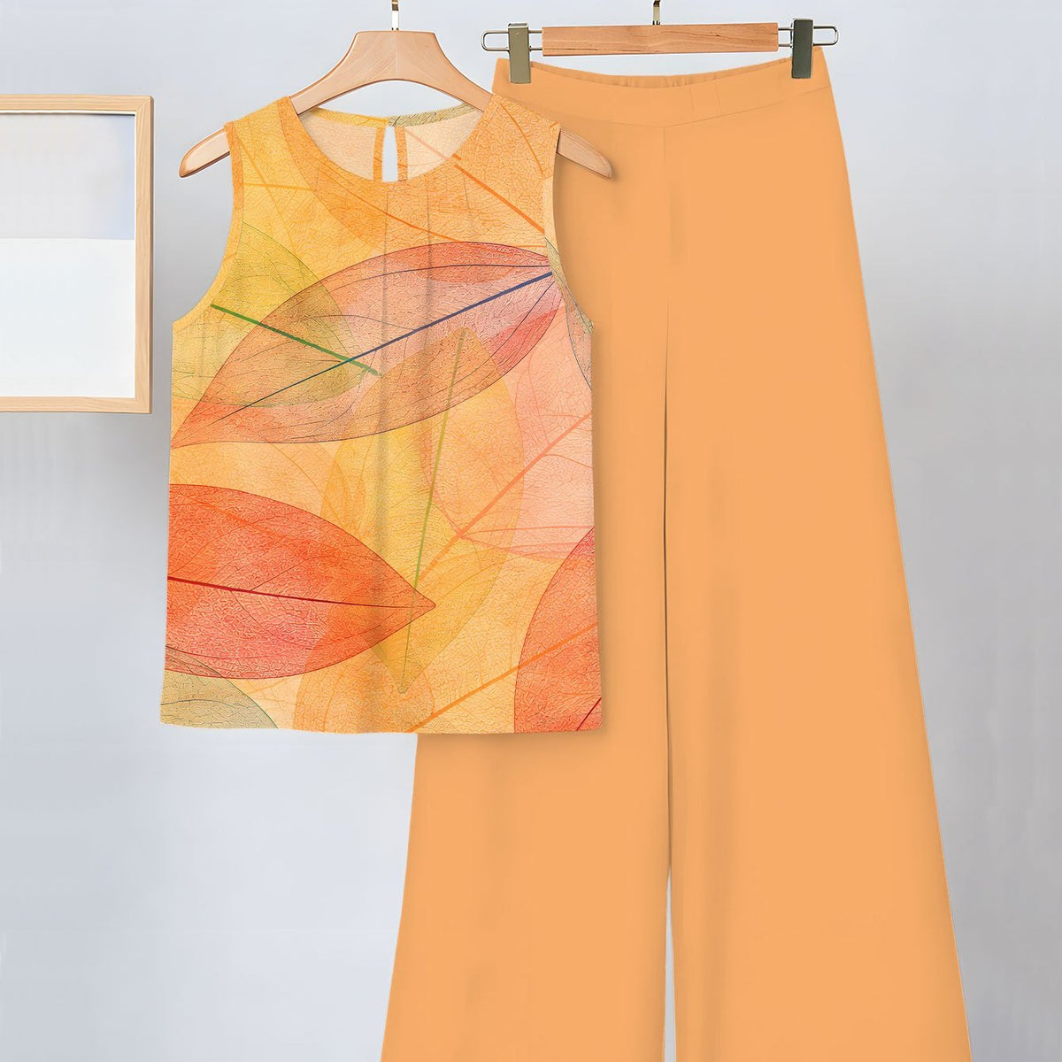 Ambre | Ensemble deux pièces à imprimé feuilles