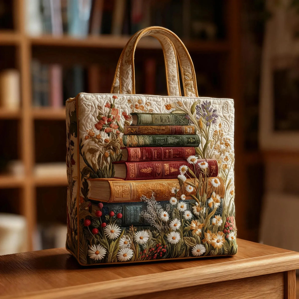 Sac matelassé artisanal – motif floral