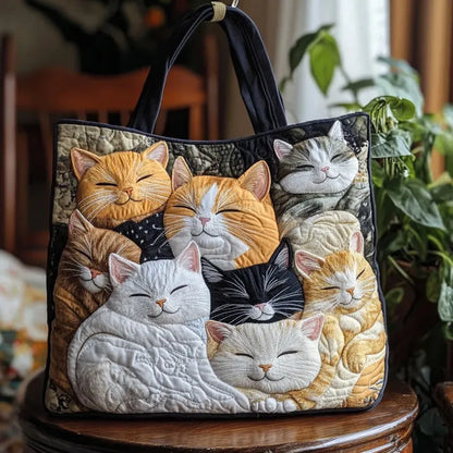 Sac matelassé artisanal – Chatons endormis