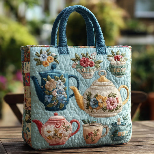 Cabas matelassé - Motif floral