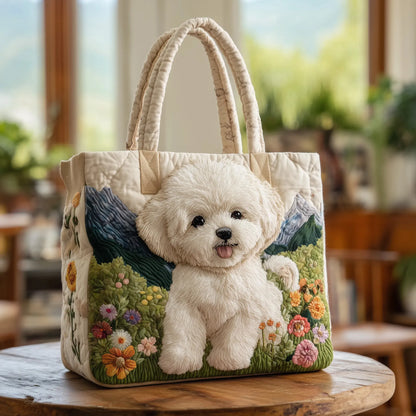 Sac matelassé artisanal - Chien enchanté