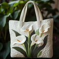 Artisanal Quilted Bag - White Lilies