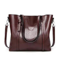 Sac à main cabas marron foncé pour femme avec poignée supérieure et bandoulière