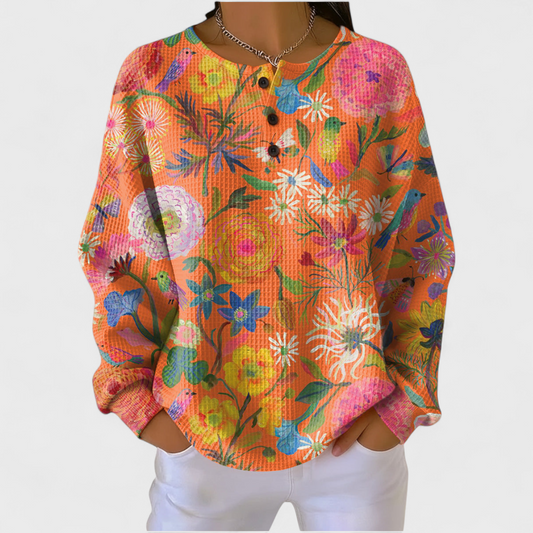 Pull à enfiler pour femme à motif floral coloré