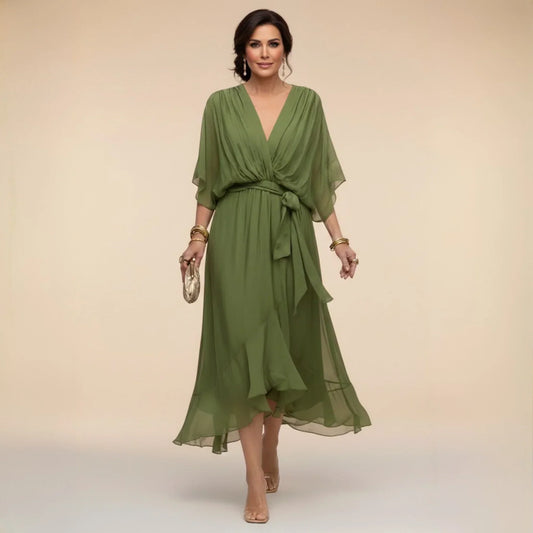 Gabriella | Robe fluide à col en V