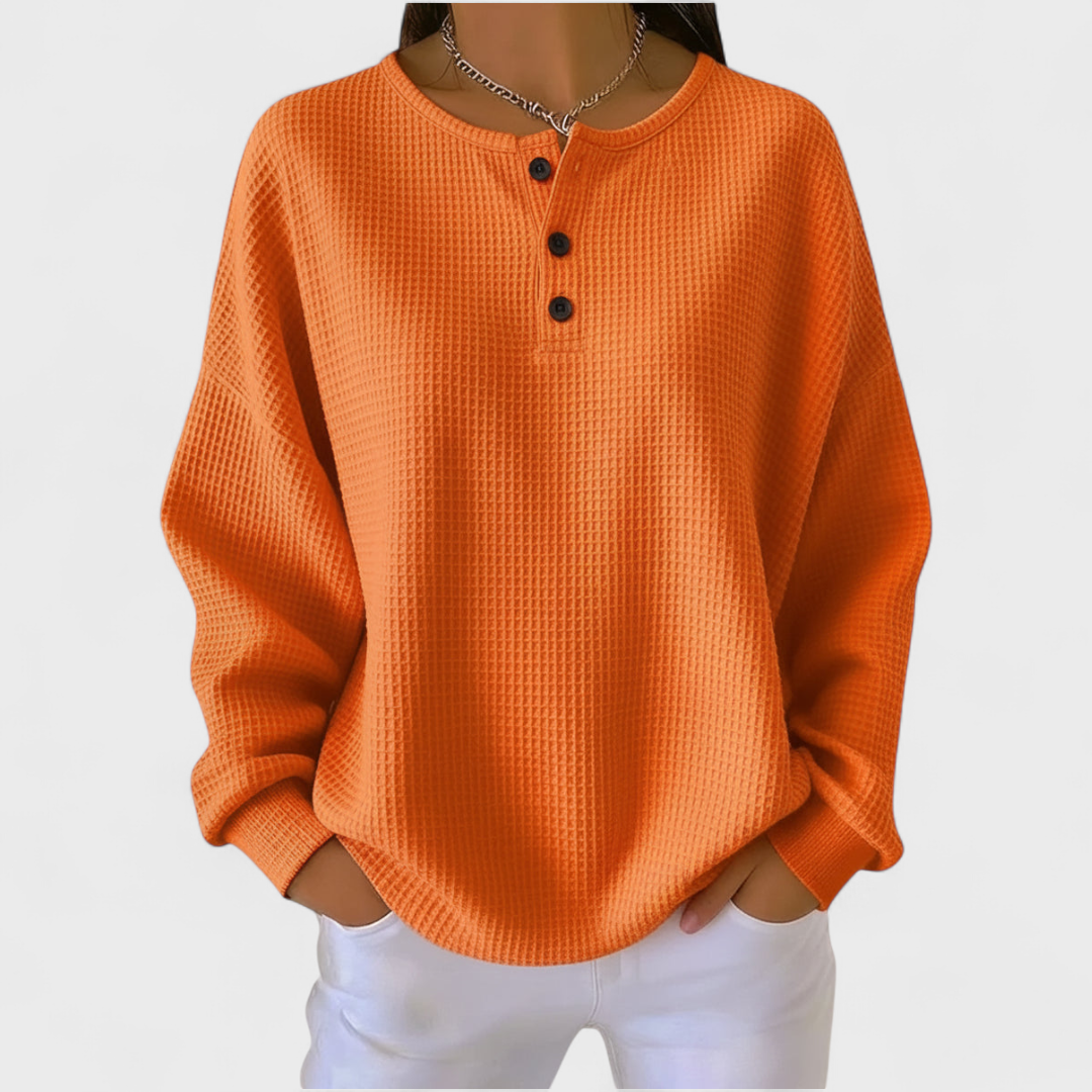 Pull en maille à col boutonné pour femme