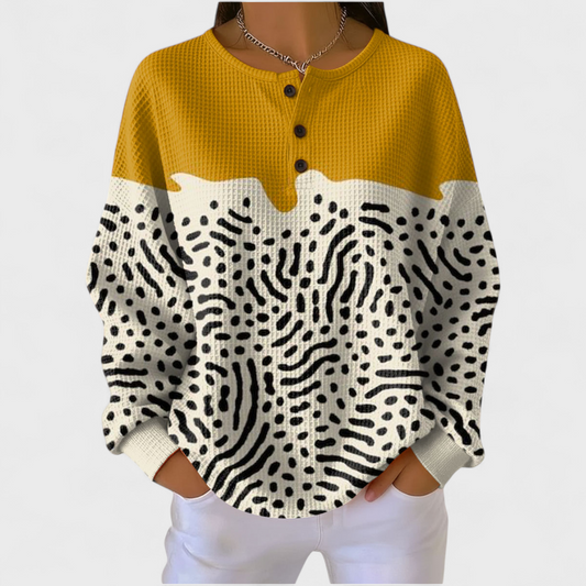 Pull à enfiler pour femme à imprimé zèbre et blocs de couleurs
