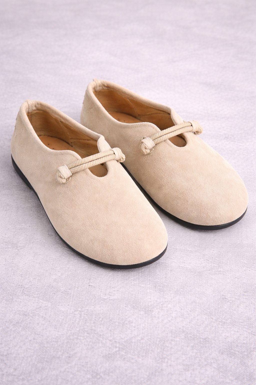 Livia | Ballerines à enfiler avec nœud en suède