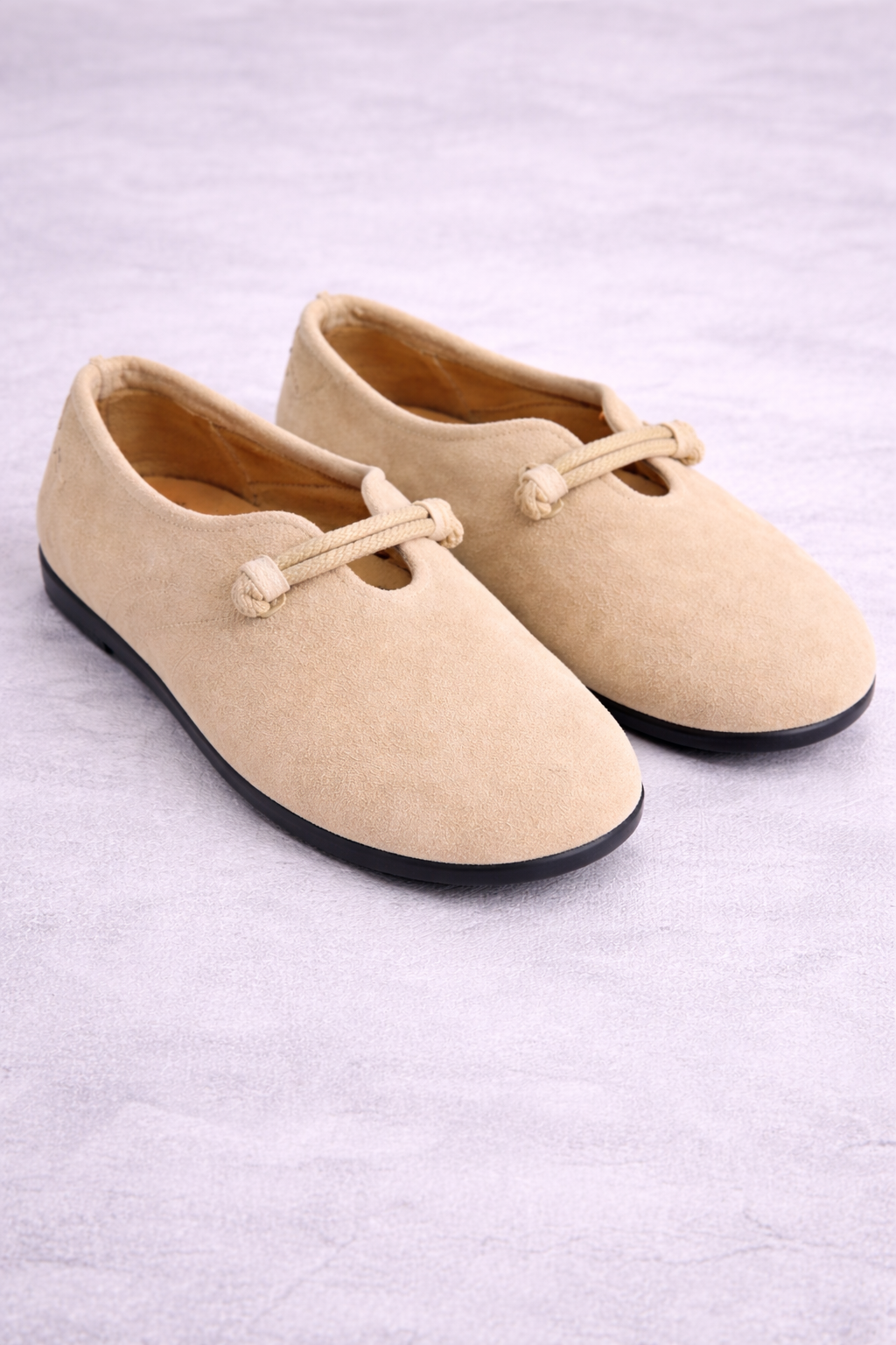 Livia | Ballerines à enfiler avec nœud en suède