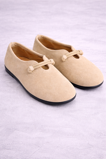 Livia | Ballerines à enfiler avec nœud en suède