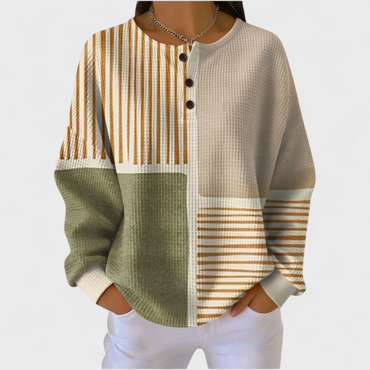 Pull à enfiler pour femme à rayures color block