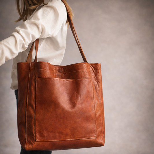 Sac à main multicompartiment marron rougeâtre