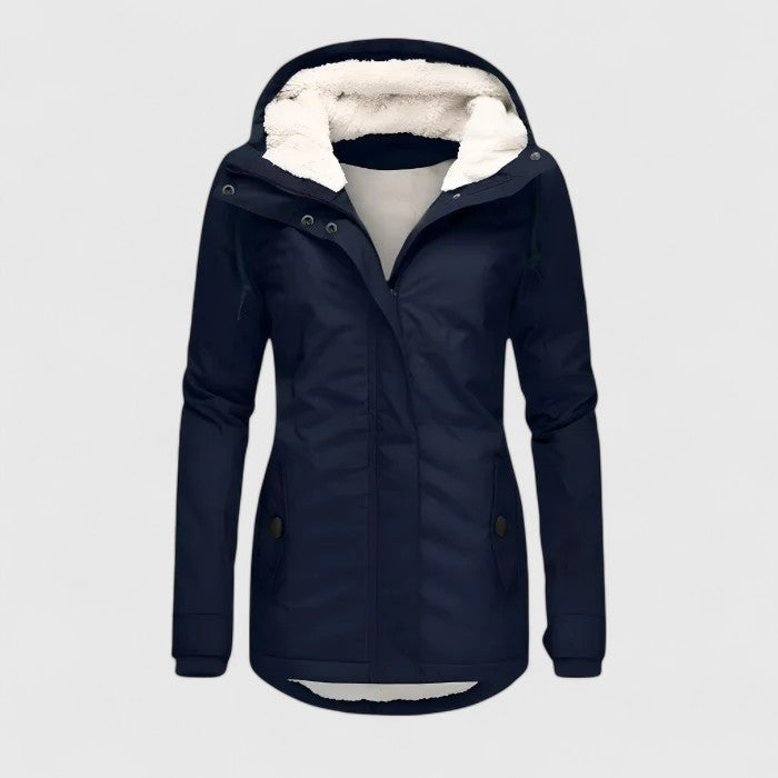 Parka à capuche chaude et isolante pour femme