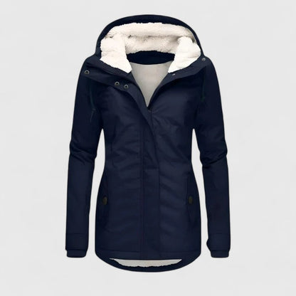 Parka à capuche chaude et isolante pour femme