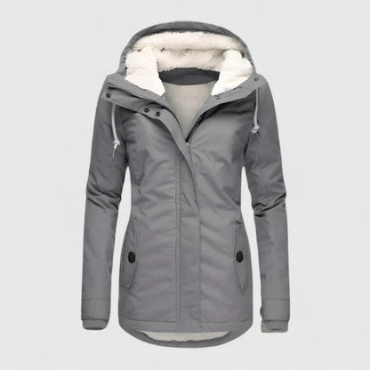 Parka à capuche chaude et isolante pour femme