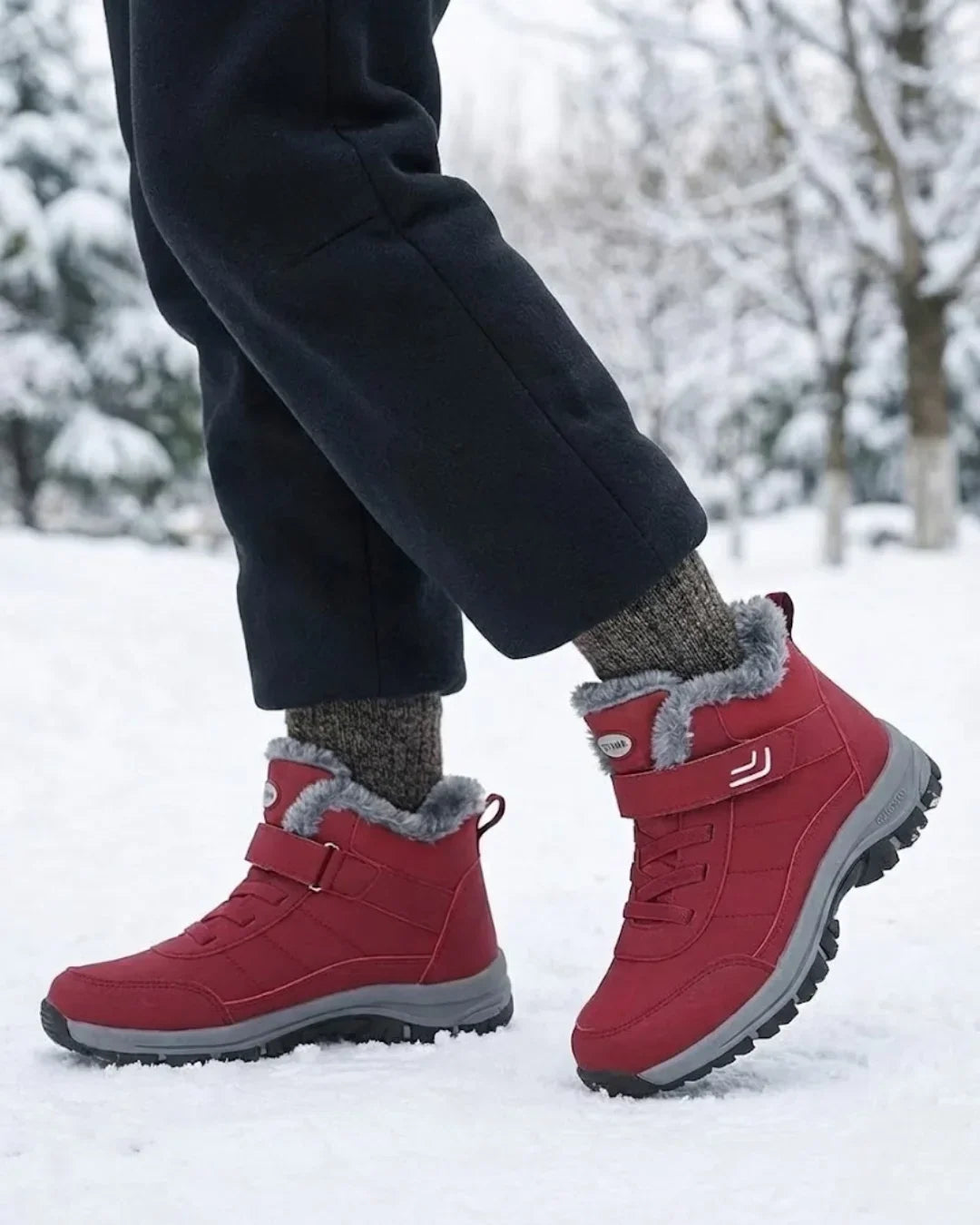Women’s Plush-Lined Lace-Up Ankle Snow Boots