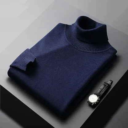 Pull à col roulé côtelé pour homme