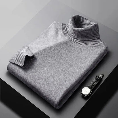 Pull à col roulé côtelé pour homme