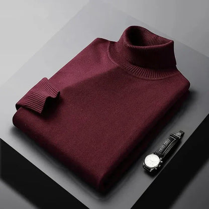 Pull à col roulé côtelé pour homme