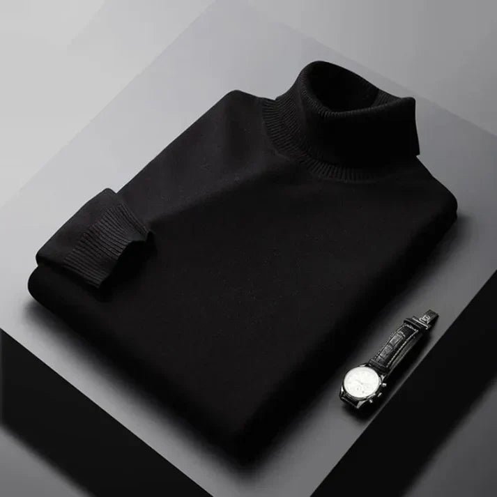 Pull à col roulé côtelé pour homme