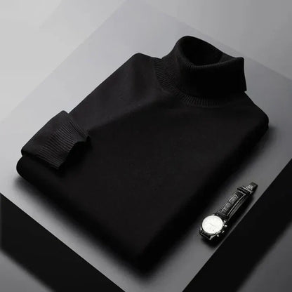 Pull à col roulé côtelé pour homme