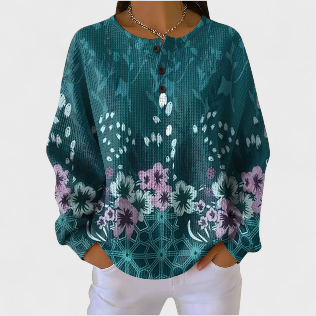 Pull en maille à imprimé floral pour femme