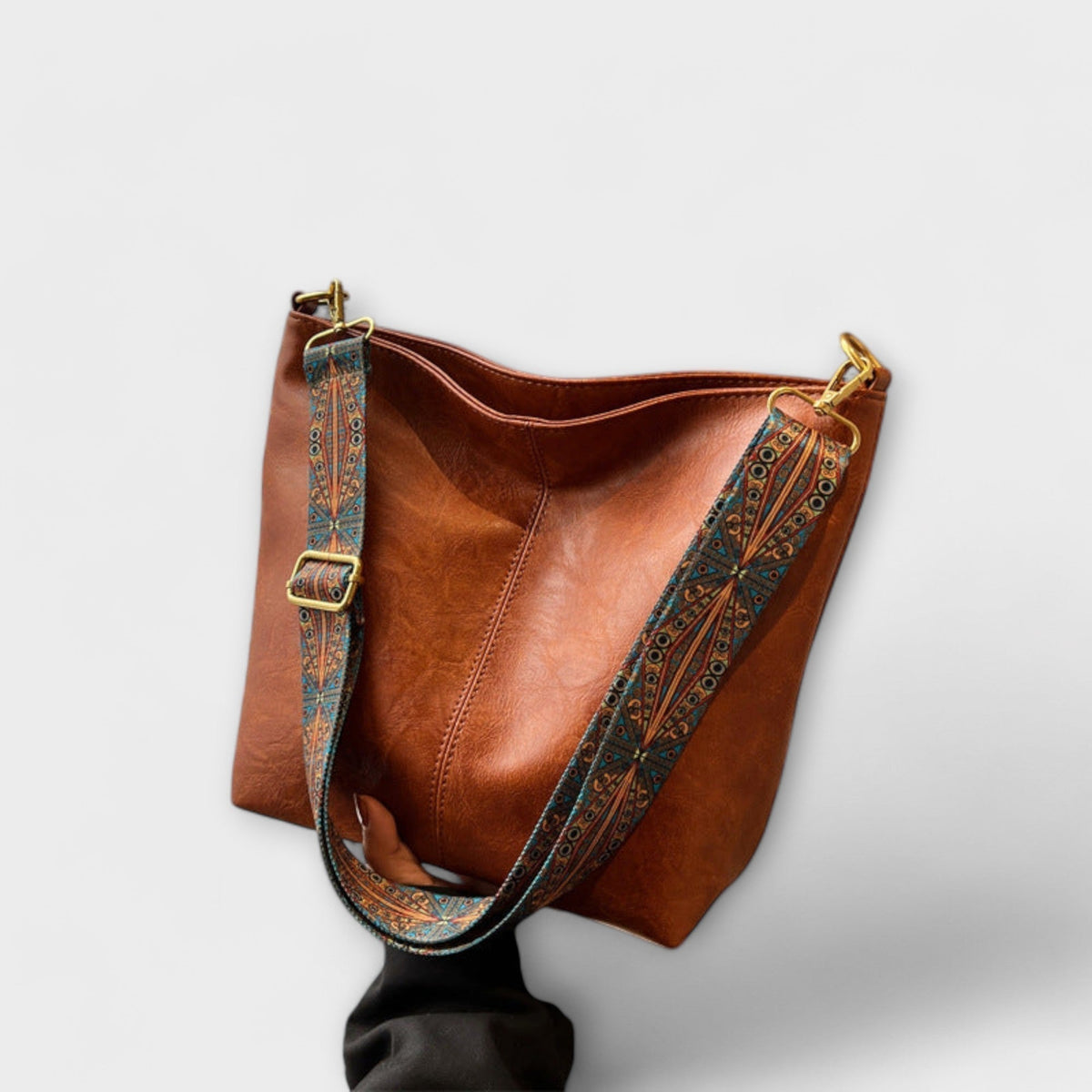 Women’s Vintage Brown Top Handle Shoulder Bag