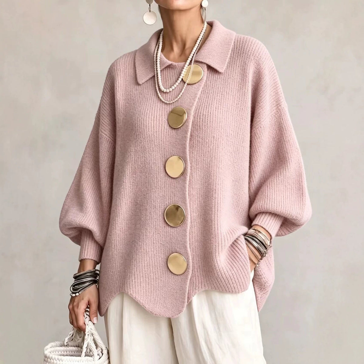 Cardigan oversize à col pour femme