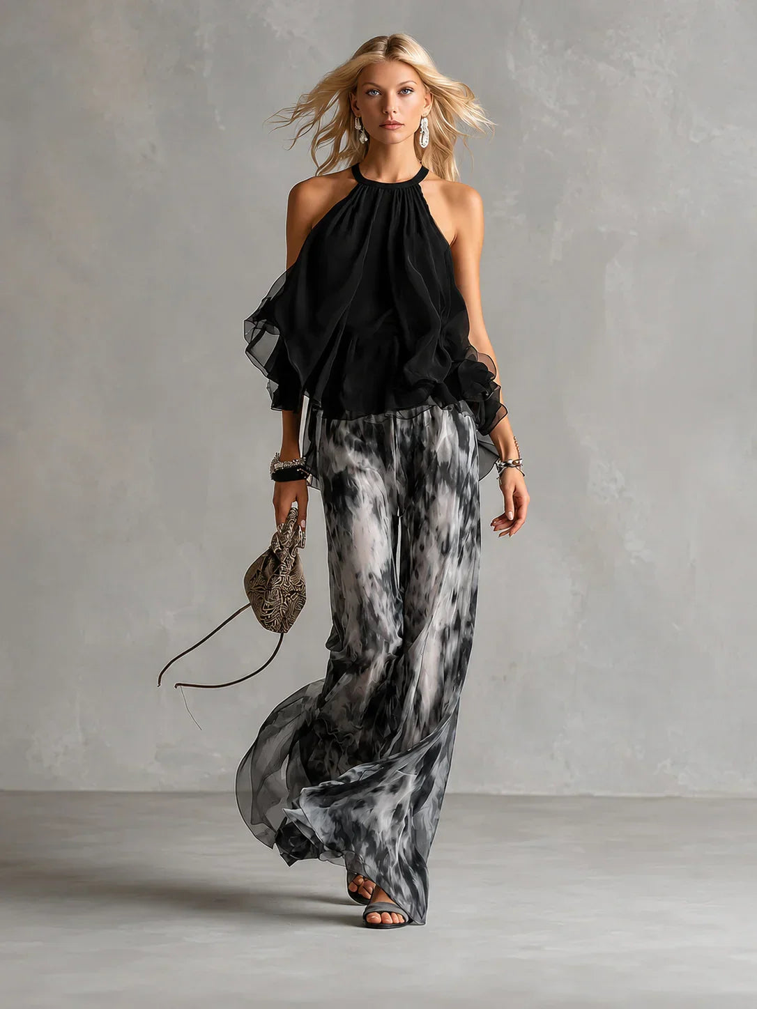 Elise | Ensemble élégant et léger avec haut fluide et pantalon large