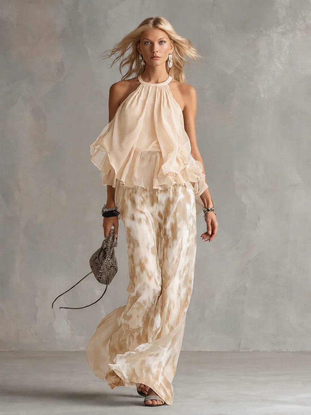 Elise | Ensemble élégant et léger avec haut fluide et pantalon large