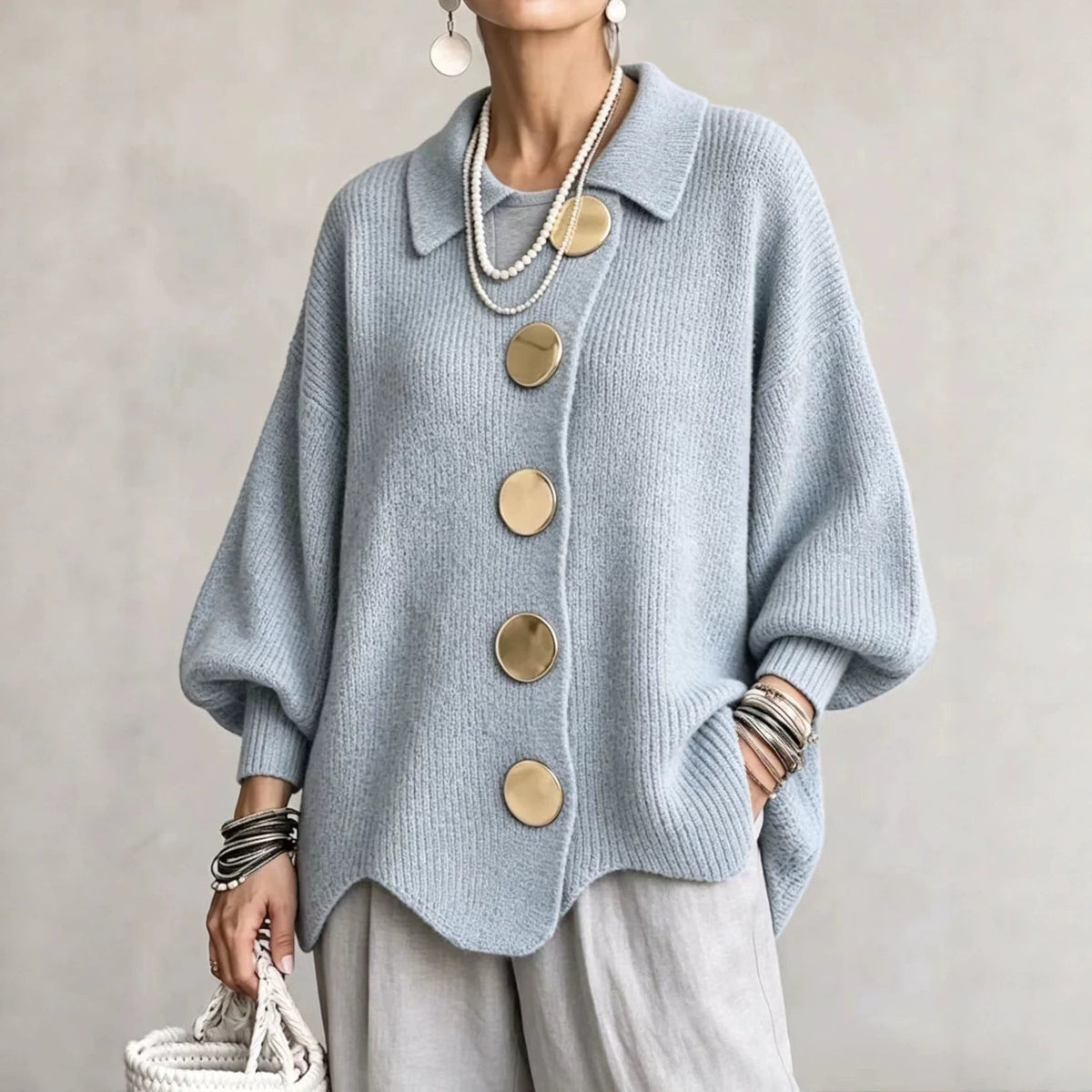 Cardigan oversize à col pour femme