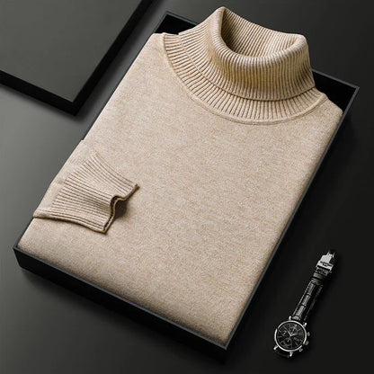Pull à col roulé côtelé pour homme