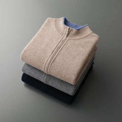 Men’s Full-Zip Ribbed Knit Cardigan