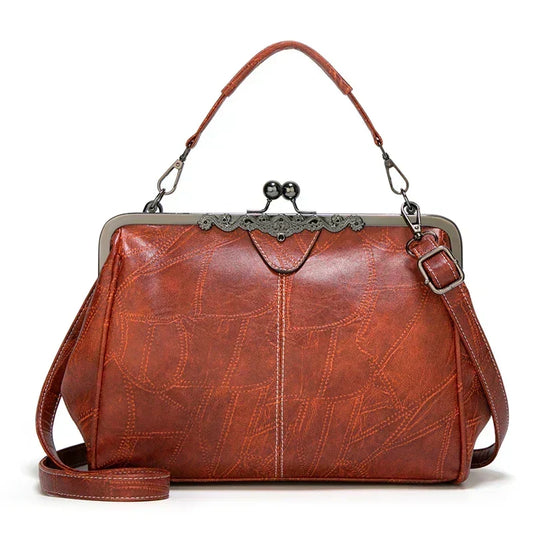 Sac à main marron pour femme à rabat avec fermeture magnétique