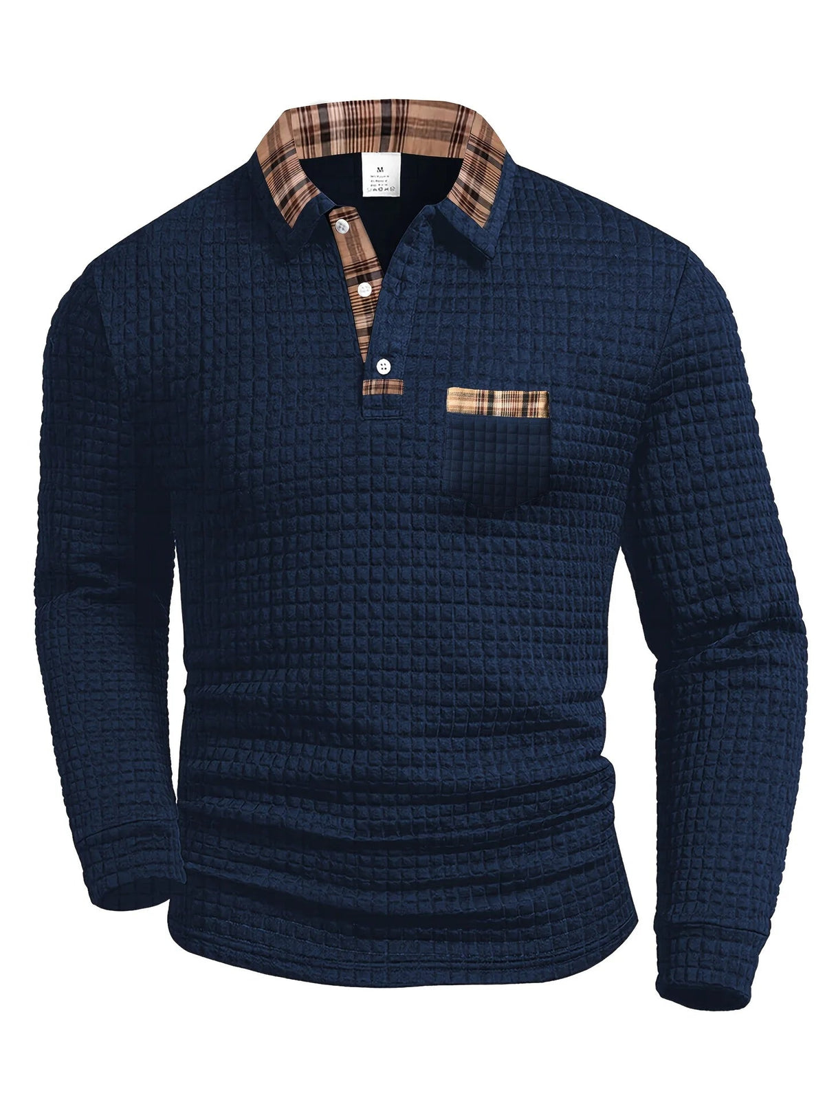 Pull-over homme à col boutonné texturé