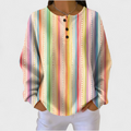 Pull à rayures arc-en-ciel pour femme