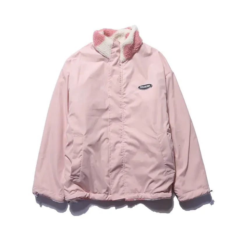 Veste à capuche réversible à imprimé cœur pour femme