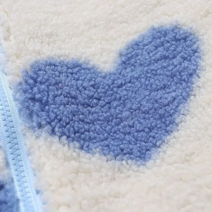 Veste à capuche réversible à imprimé cœur pour femme