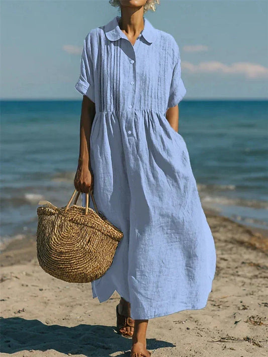 Selma | Robe-chemise boutonnée en coton