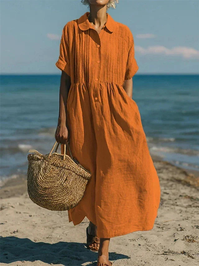 Selma | Robe-chemise boutonnée en coton