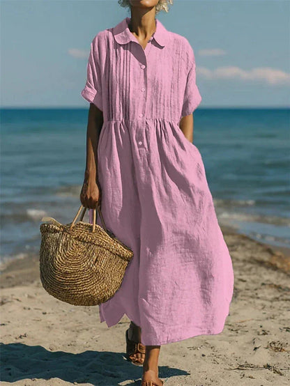 Selma | Robe-chemise boutonnée en coton