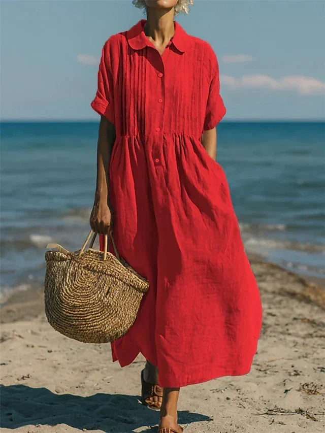 Selma | Robe-chemise boutonnée en coton