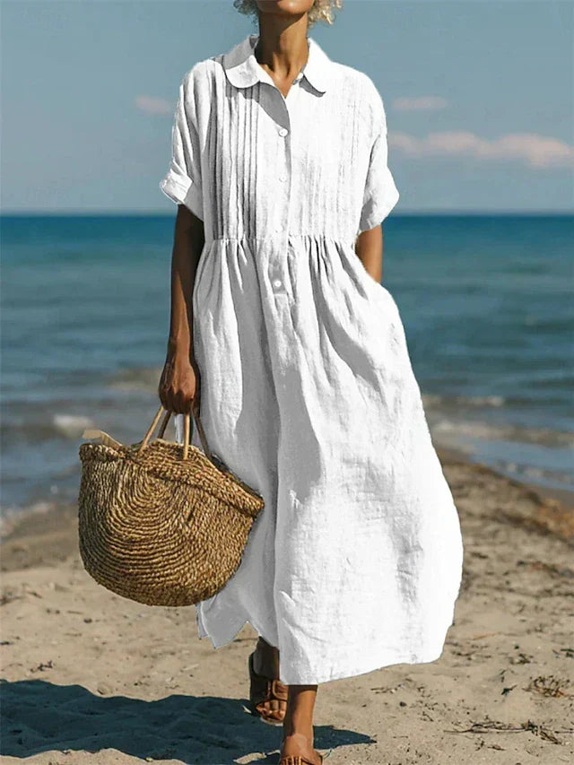 Selma | Robe-chemise boutonnée en coton