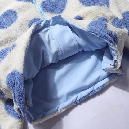 Veste à capuche réversible à imprimé cœur pour femme