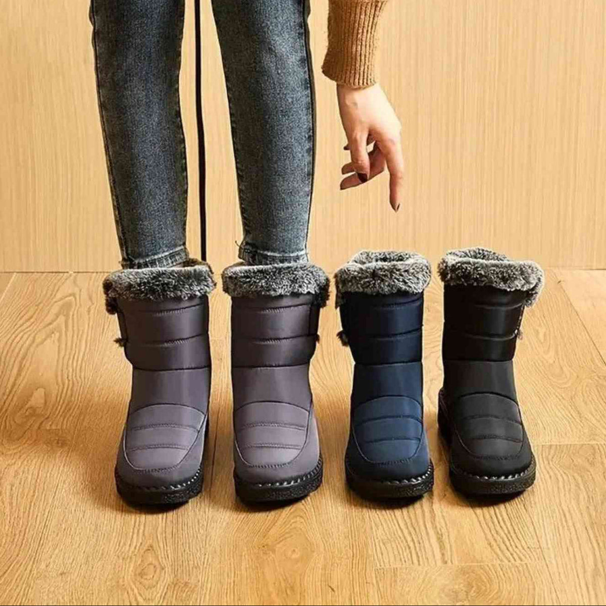 Bottes de neige isolées antidérapantes pour femmes