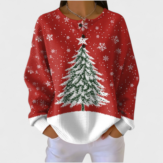 Pull femme à motif de sapin de Noël_REALTYPE