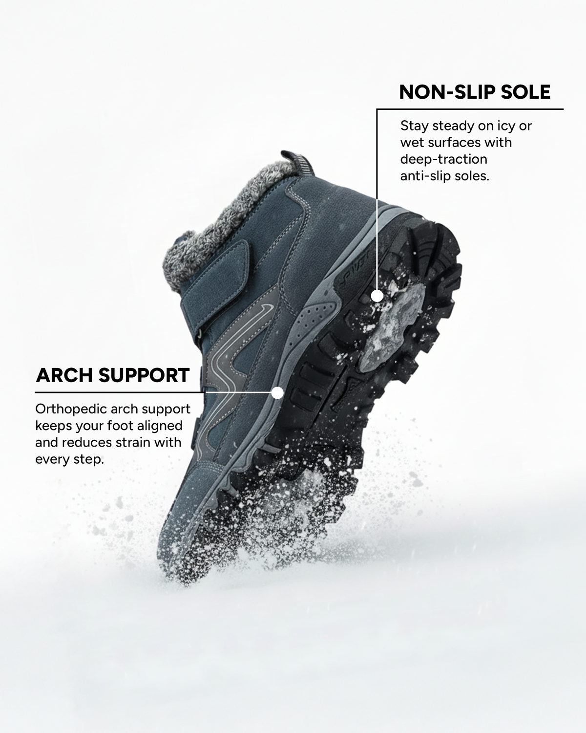 Bottes avec semelles Vibram et soutien de la voûte plantaire