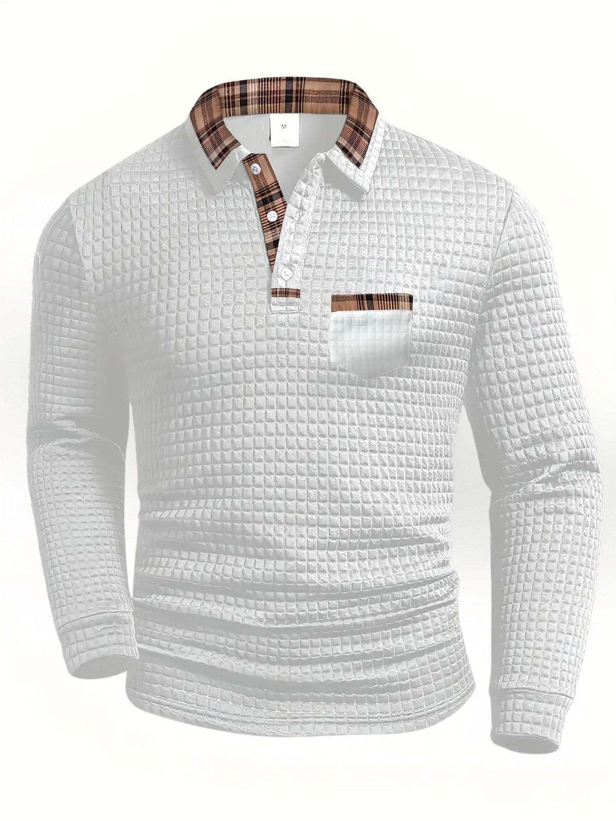 Pull-over homme à col boutonné texturé